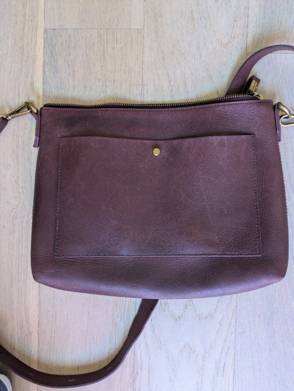 Madewell Burgandy Leather Transport Crossbody